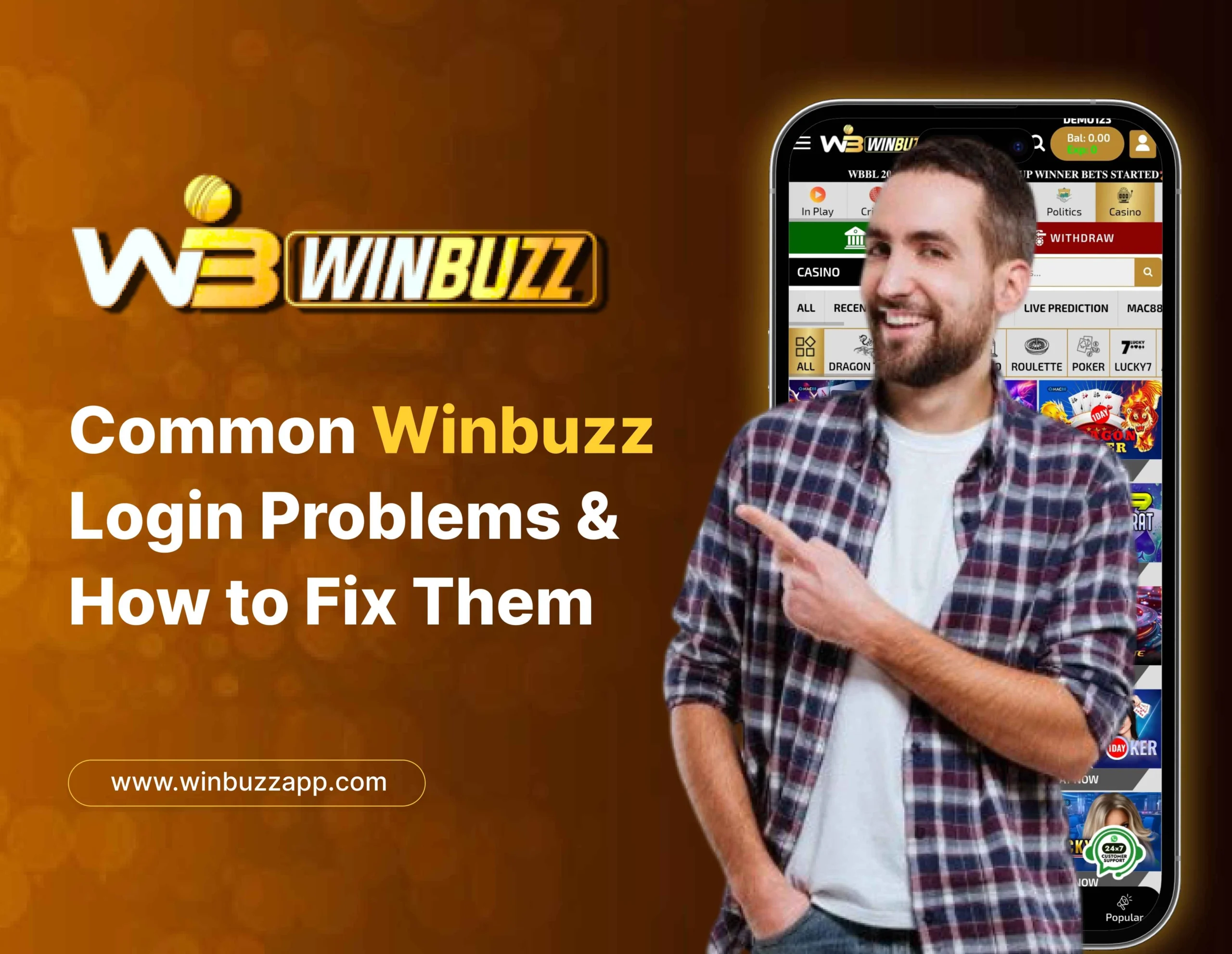 Winbuzz login problem